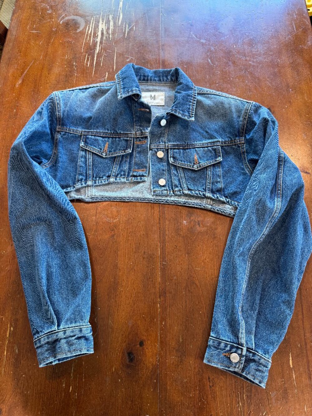 NutrPlan Cropped Denim Jacket Women’s Small Blue